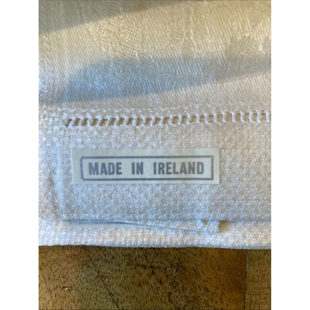 Vintage Irish Rose Cream Linen Tea Towels Set of‎ 3 15x24